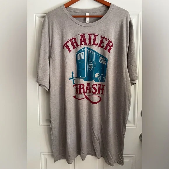T-Shirt. Gray With A Trailer Trash Print. Short Sleeve. NWOT - Picture 5 of 7